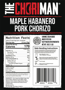 The Chori-Man®  Maple Habanero Pork Chorizo - ground pork chorizo