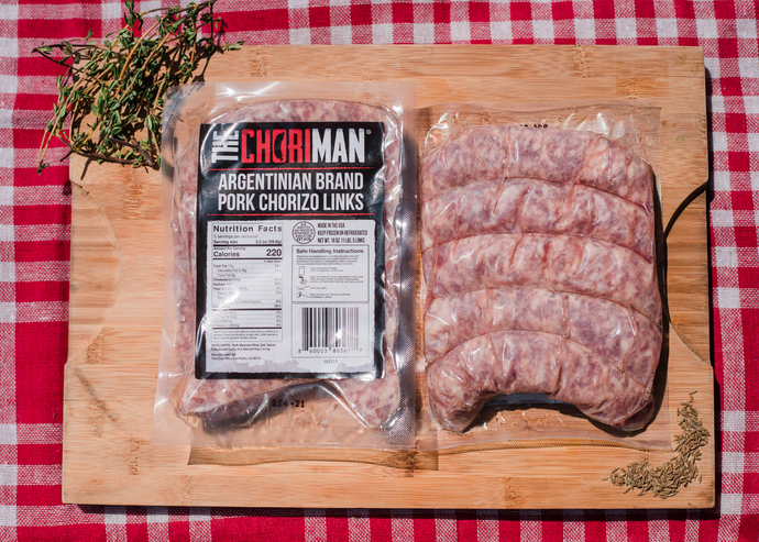 The Chori-Man® Argentinian Brand Pork Chorizo Links - Five per Pound